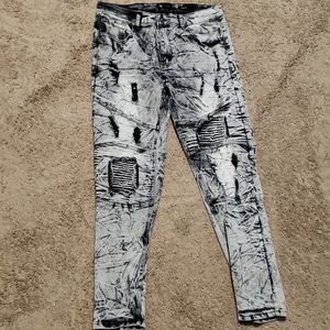 WAIMEA MEN SKINNY FIT. BLACK STONE WASHED JEANS. SIZE 34×30. NWOT